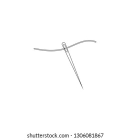 needle. simple flat vector icon illustration. outline line symbol - editable stroke