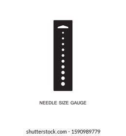 Needle size gauge knitting tool icon. Can be used for logos, banners, flyers, stickers and posters svg