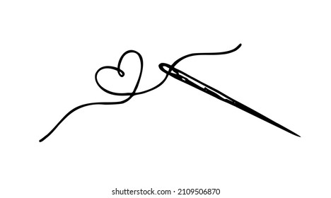 Needle And Thread Stock Illustration - Download Image Now - Sewing