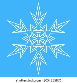 Needle snowflake icon, christmas decoration. Superb snowflake, symmetrical star symbol vector illustration