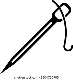 Needle solid glyph vector illustration