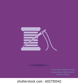 Needle and spool, vector icon