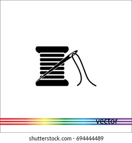 Needle and spool, vector icon