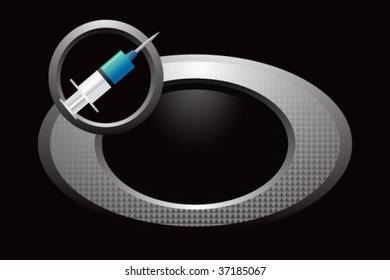 needle syringe on silver ring
