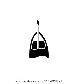needle for tattoo icon. Element of tattoo icon for mobile concept and web apps. Glyph style needle for tattoo icon can be used for web and mobile on gray background