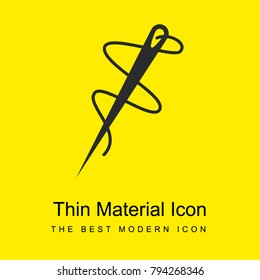 Needle and thread bright yellow material minimal icon or logo design
