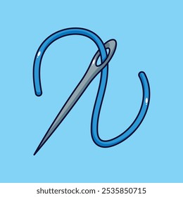needle and thread - cartoon vector illustration. design element for poster, brochure, web, mascot, sticker, logo and icon.