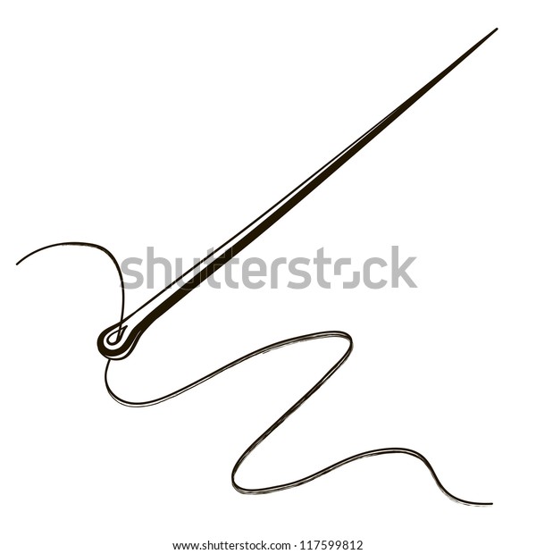Needle Thread Childrens Sketch Stock Vector (Royalty Free) 117599812