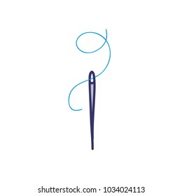 needle and thread doodle icon