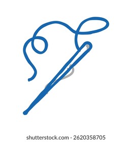 agulha linha bordado hobby ícone doodle esboço vetor. agulha linha bordado hobby sinal.