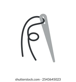 Needle and thread fashion tailor icon vector basic design simple and modern concept graphic