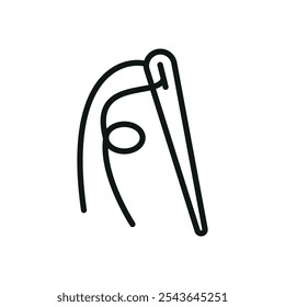 Needle and thread fashion tailor icon vector basic design simple and modern concept graphic