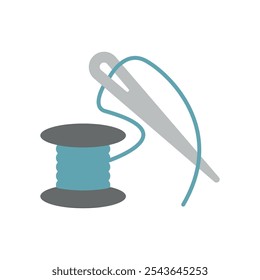 Needle and thread fashion tailor icon vector basic design simple and modern concept graphic
