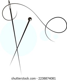 Nadel mit Gewinde und Haarstift. Symbol für Schneider und Seemann