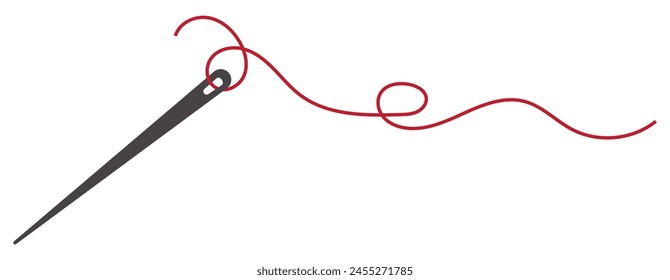 Needle with thread icon. Cartoon illustration of needle with thread vector icon for web. EPS 10