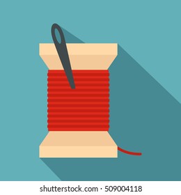 Needle And Thread Icon. Flat Illustration Of Needle And Thread Vector Icon For Web