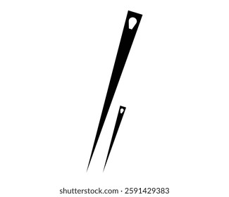 Needle and Thread icon. Flat style Sewing Needle vector in white background.