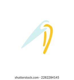 needle and thread icon on white background, vector illustration