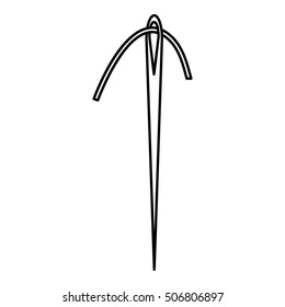 Needle with thread icon. Outline illustration of needle with thread vector icon for web