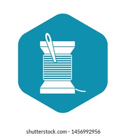 Needle and thread icon. Simple illustration of needle and thread vector icon for web