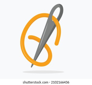 Needle and thread icon. vector illustration