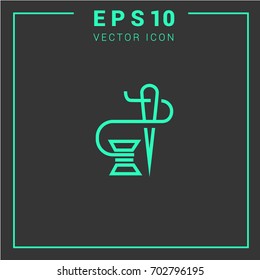 needle and thread  icon vector. Web design. Graphic icon. Line icon
