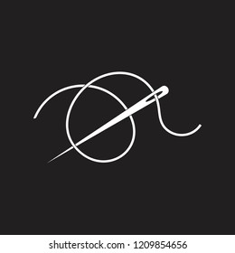needle thread knot symbol logo vector
