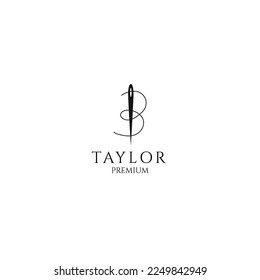Needle and thread logo design vector illustration