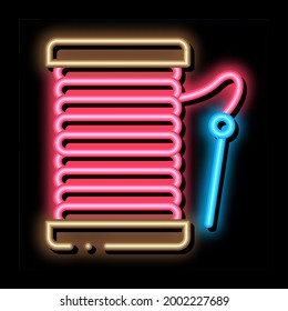 Needle Thread neon light sign vector. Glowing bright icon Needle Thread sign. transparent symbol illustration