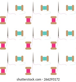 needle and thread rolls pattern background.