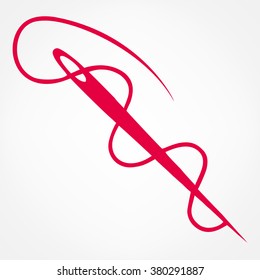 Needle Thread Sewing Vector Logo Stock Vector (Royalty Free) 380291887 ...