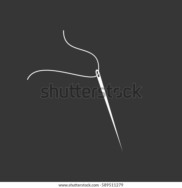 Needle Thread Silhouette On Grey Background Stock Vector (Royalty Free ...