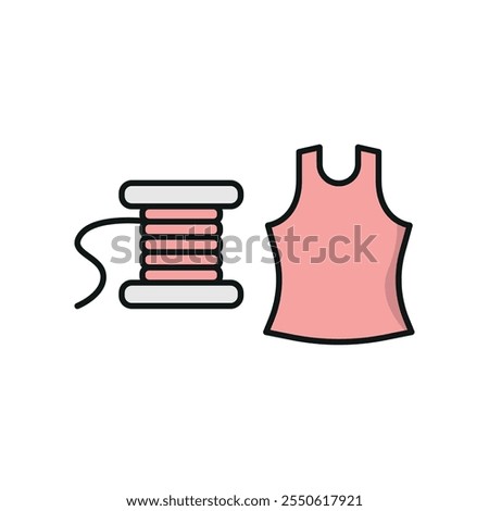 Needle thread and tank top set tailor and fashion icon vector basic design simple and modern concept graphic