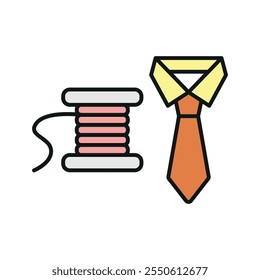 Needle thread and tie set tailor and fashion icon vector basic design simple and modern concept graphic