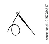 needle and thread - vector icon	