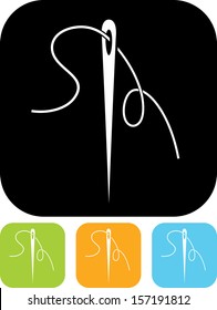 Needle and thread vector icon 