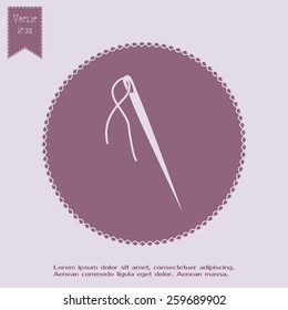 Needle and thread vector icon