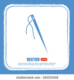 Needle and thread vector icon