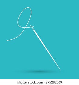 Needle and thread vector icon