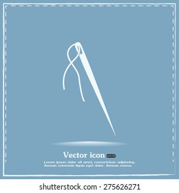 Needle and thread vector icon