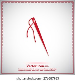 Needle and thread vector icon