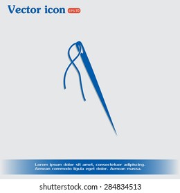 Needle and thread vector icon