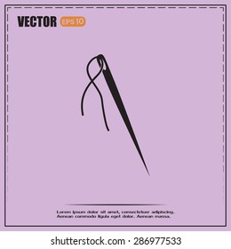 Needle and thread vector icon