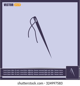 Needle and thread vector icon