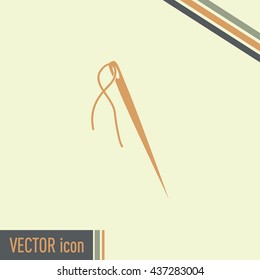 Needle and thread vector icon