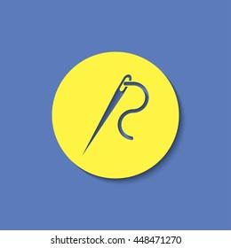 Needle and thread vector icon