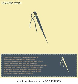 Needle and thread vector icon