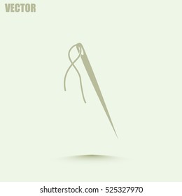 Needle and thread vector icon