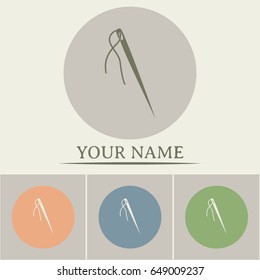 Needle and thread vector icon