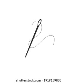 Needle and thread vector icon. Vector illustration